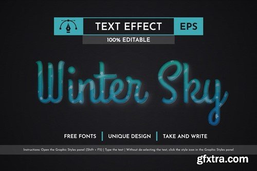 Winter Sky - Editable Text Effect, Font Style UPB5VDV