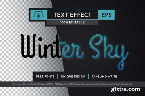 Winter Sky - Editable Text Effect, Font Style UPB5VDV