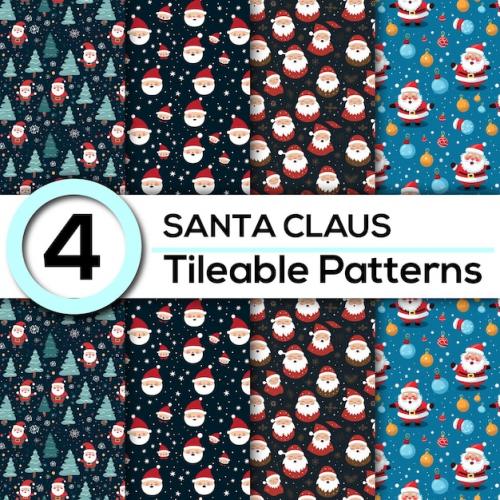 4 Vibrant Santa Claus Patterns Perfect For Festive Crafts Amp Designs And Backgrounds