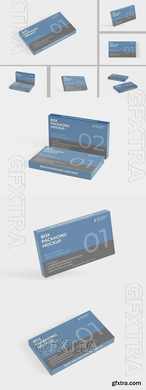 Flat box packaging mockup HVG9W26