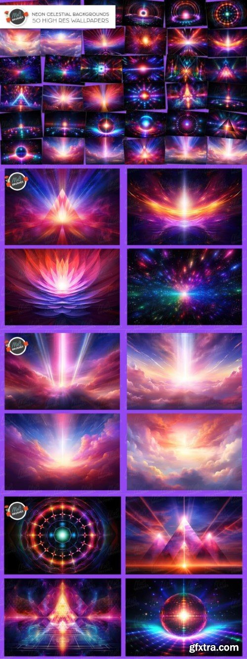 50 Neon Celestial Sci-Fi Backgrounds