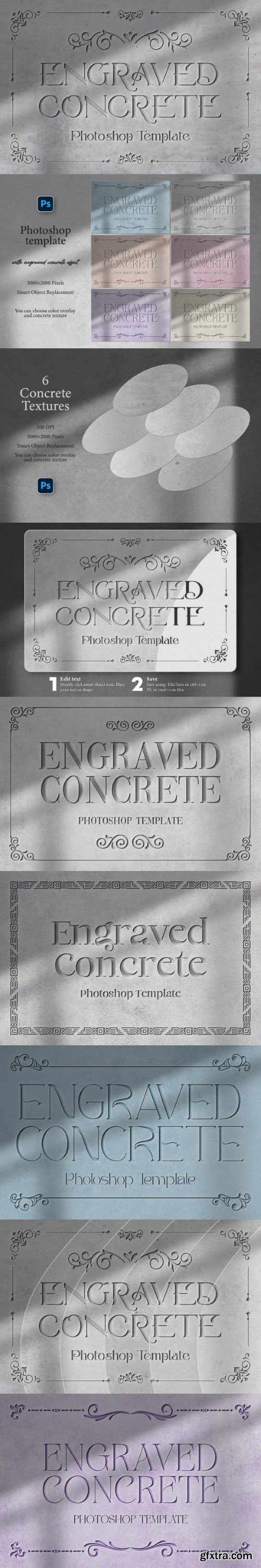 Creativemarket - Engraved Concrete Template