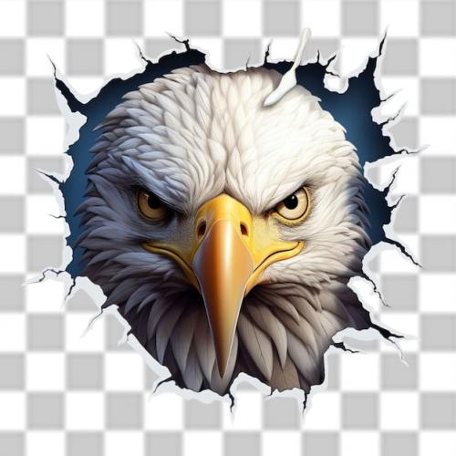 3d Eagle Sticker Clipart Sublimation Png