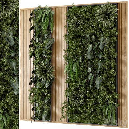 Indoor Wall Vertical Garden in Wooden Base - Set 536