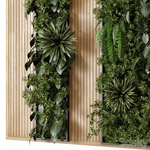 Indoor Wall Vertical Garden in Wooden Base - Set 536