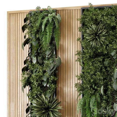 Indoor Wall Vertical Garden in Wooden Base - Set 536