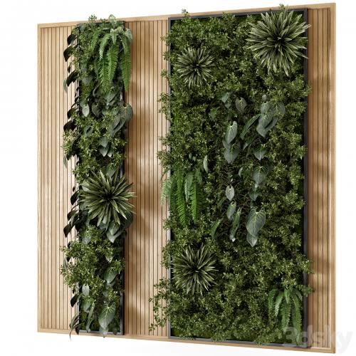 Indoor Wall Vertical Garden in Wooden Base - Set 536