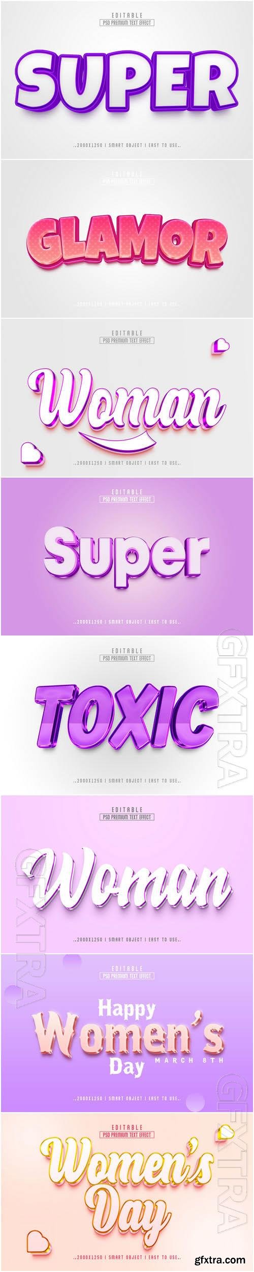 8 Psd style text effect editable set vol 60