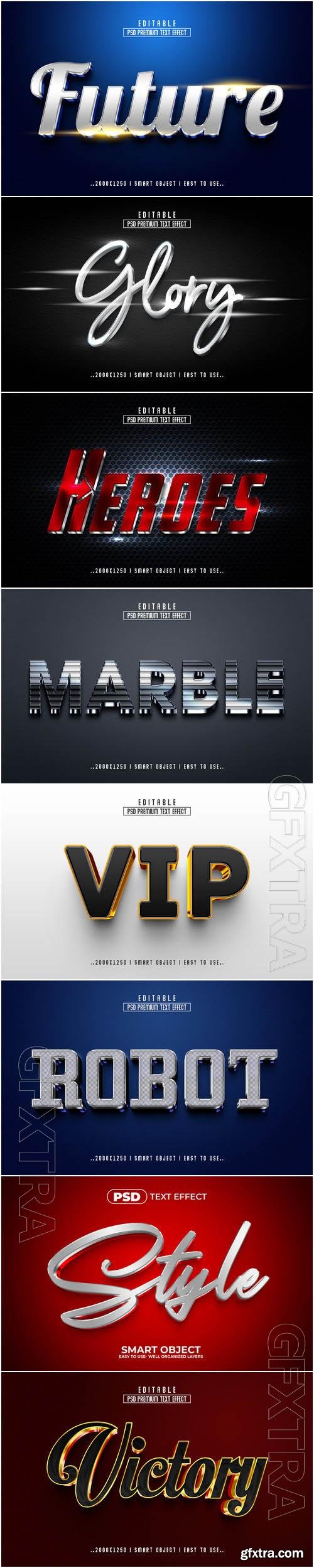 8 Psd style text effect editable set vol 61