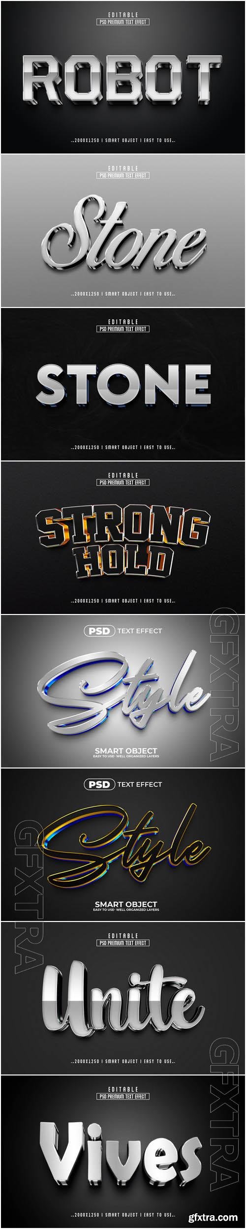 8 Psd style text effect editable set vol 56