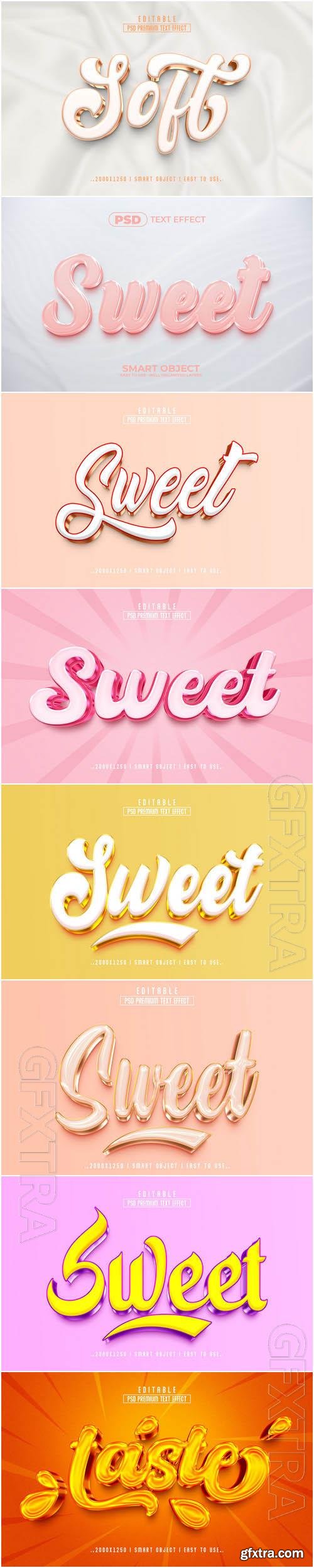 8 Psd style text effect editable set vol 59