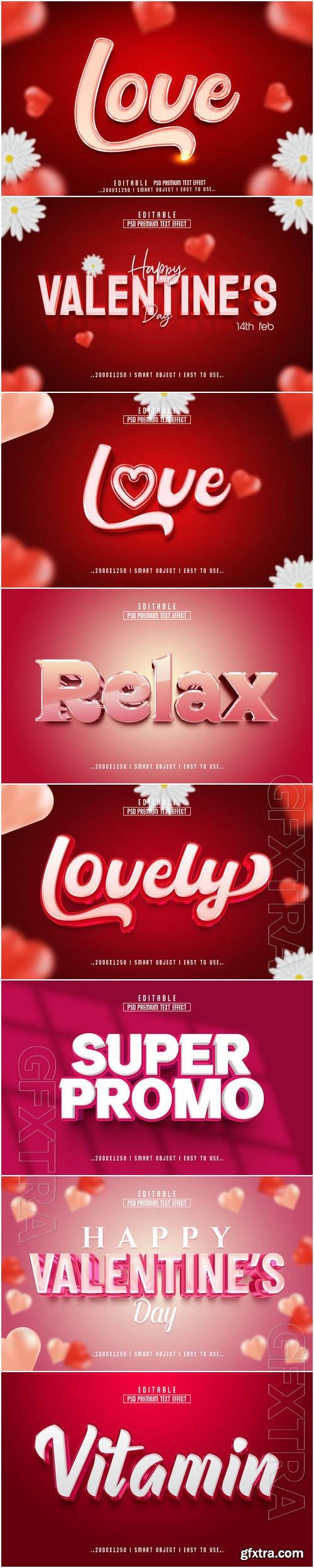 8 Psd style text effect editable set vol 52