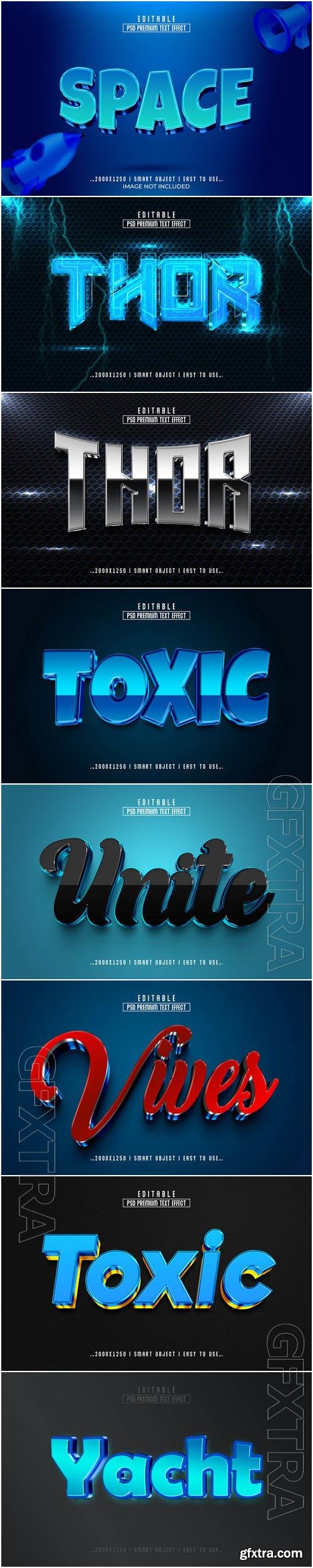 8 Psd style text effect editable set vol 53