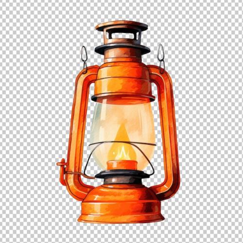 Hiking Watercolor Lamp Isolated On Transparent Background Png