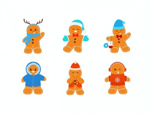 Gingerbread Man Christmas Celebration Illustration