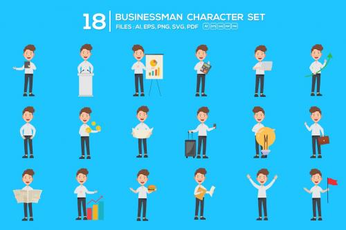 18 Businessman Character Set