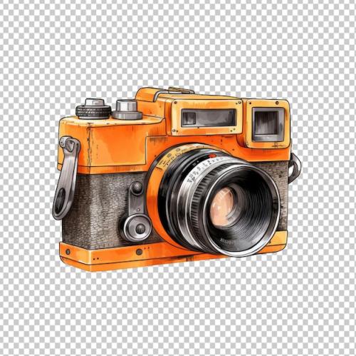 Hiking Watercolor Camera Isolated On Transparent Background Png