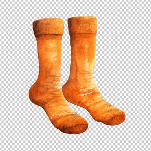 Hiking Socks Watercolor Isolated On Transparent Background Png