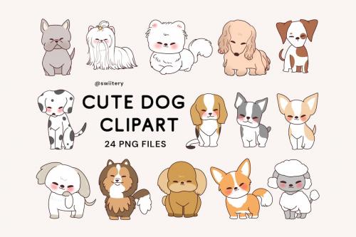 Dog Breed Animal Clipart Set - Swiitery