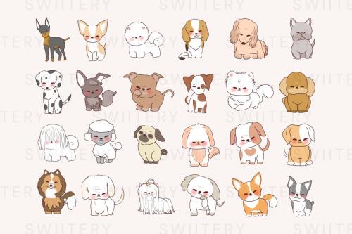 Dog Breed Animal Clipart Set - Swiitery