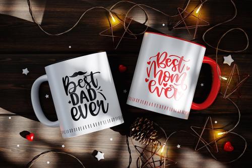 Ceramic Mug with Star String Lights Mockup