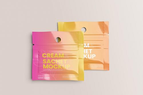 Cream Sachet Mockup