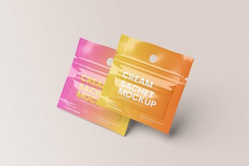 Cream Sachet Mockup