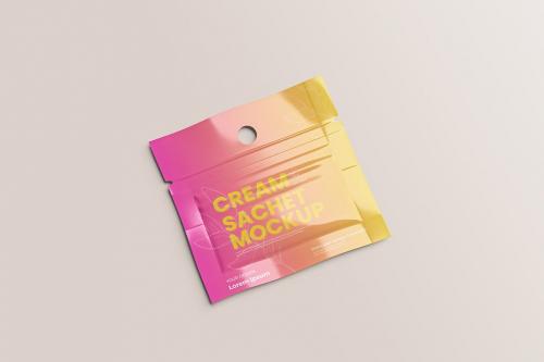 Cream Sachet Mockup