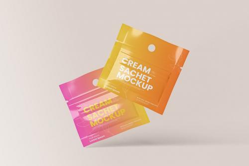 Cream Sachet Mockup