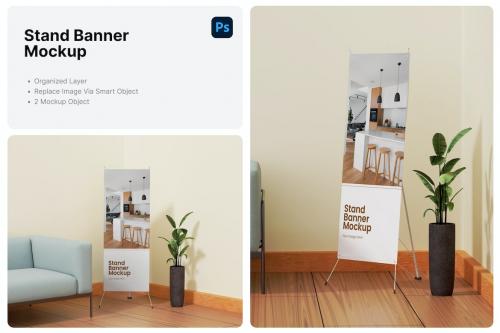 Standee Banner Interior Mockup