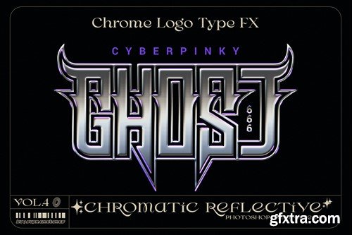 Y2K Chromatic Glossy Reflective Logo and Text FX 45CNBDP