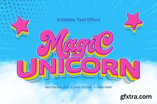Unicorn Rainbow Vector Text Effect 5G5NC3G