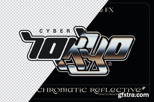 Y2K Chromatic Glossy Reflective Logo and Text FX J5JFWEL