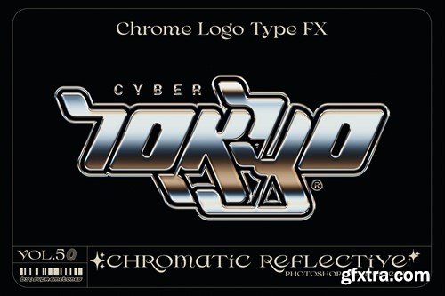 Y2K Chromatic Glossy Reflective Logo and Text FX J5JFWEL