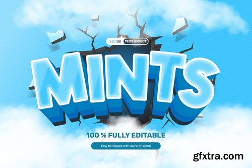 3D Blue Mints Vector Text Effect PL5TKX9