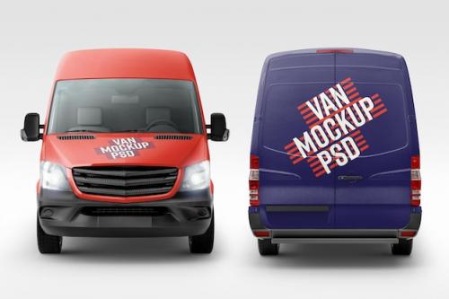 Van Mockup Front And Back Psd