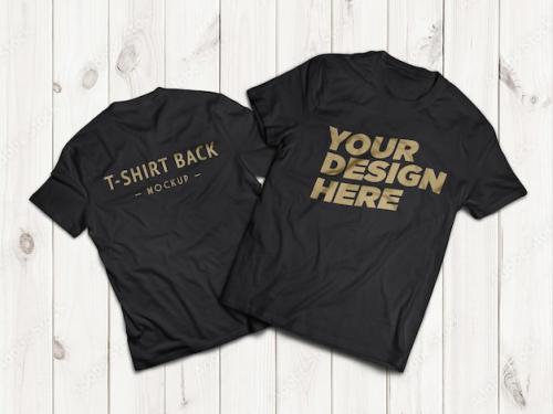 Black Tshirt Mockup 2 Faces