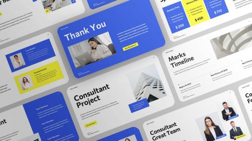 Blue Yellow Modern Business Consultant Profile