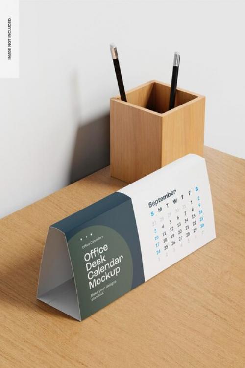 Office Desk Calendar Mockup Perspective