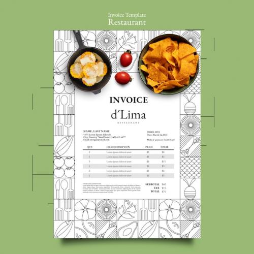 Delicious Food Restaurant Invoice Template