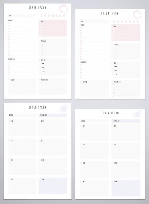 Daily and Weekly Planner Layout - 347892494