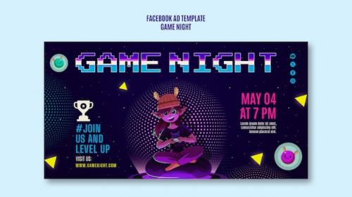 Game Night Entertainment Facebook Template