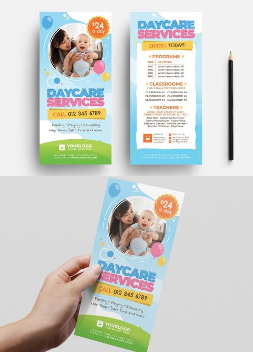 Daycare Kindergarten Flyer Layout for Preschool Services - 348234331