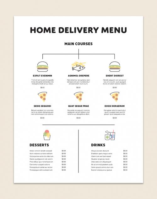Home Delivery Menu Layout - 348321792