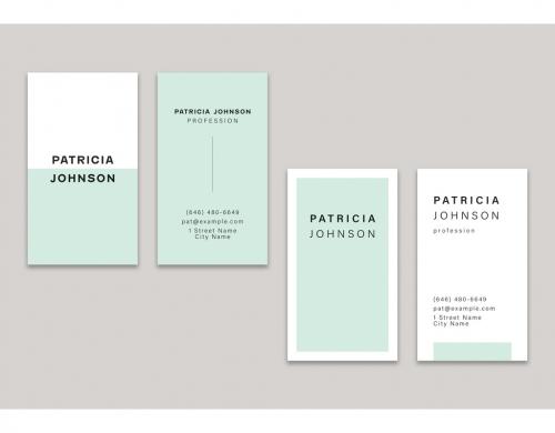 Mint and White Business Cards Layout - 348322080