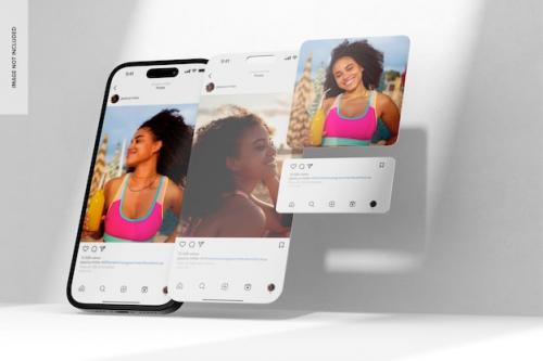 Iphone 14 Instagram Interface Mockup Perspective