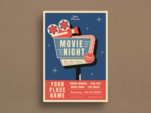 Movie Night Event Flyer Layout - 348358469