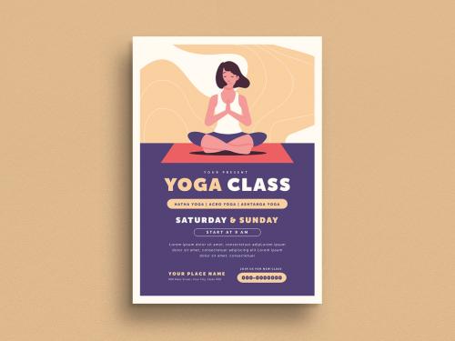 Yoga Class Flyer Layout - 348358669