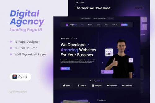 Tech and Digital Agency UI Template For Figma