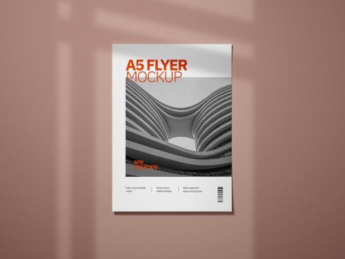 Realistic A5 Flyer Mockup - 348612563